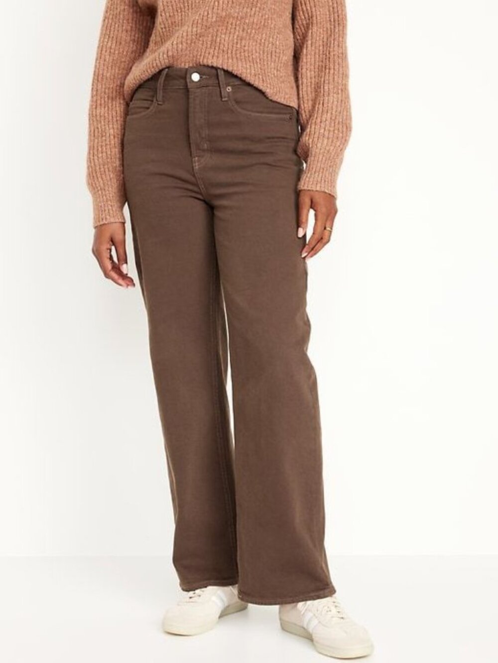 Old Navy Extra High-Waisted Sky-Hi Wide-Leg Jeans in Brown, 8P